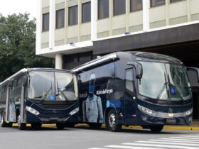 ônibus Mercedes-Benz OF 1519 urbano e O 500 R rodoviário