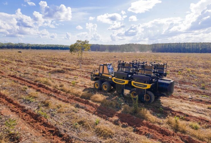 Equipamento integra preparo localizado do solo, plantio, irrigação, fertilização e compactação e alcança cerca de 750 mudas por hora no ciclo completo e 1.300 mudas por hora sem preparo do solo